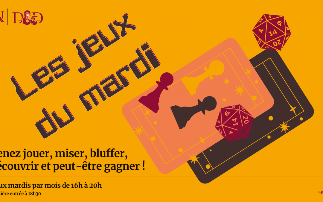 Nouvelle soirée jeux à la BU Grands Moulins le 8 octobre !