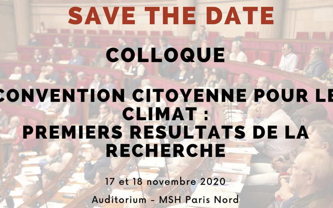 Colloque « Convention Citoyenne pour le Climat : premiers résultats de la recherche »