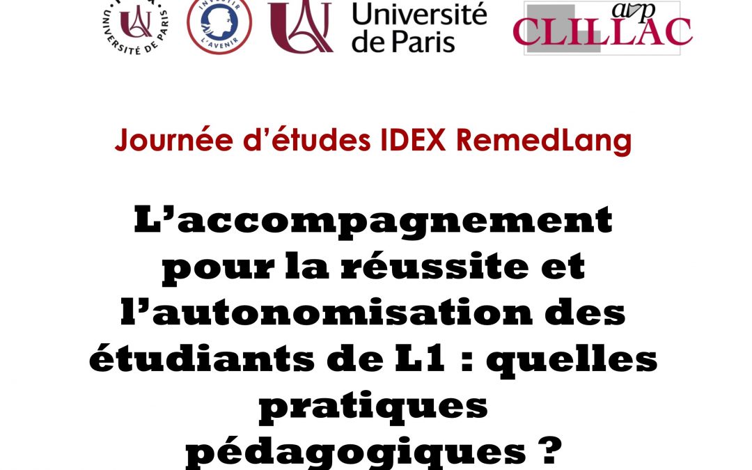 Journée d’études « L’accompagnement pour la réussite des étudiants de L1 : quelles pratiques pédagogiques ? » 8 octobre 2021
