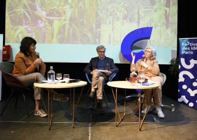 Clea Chakraverty, Jacques Véron et Bénédicte Manier à la Bellevilloise - Trop de monde sur Terre d'ici 2050 ? ©Frédéric Poletti-7