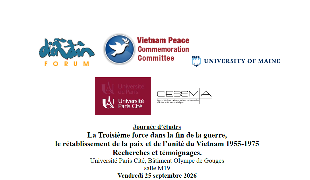 La Troisième force dans la fin de la guerre, le rétablissement de la paix et de l’unité du Vietnam 1955-1975 – Vendredi 25 septembre 2026