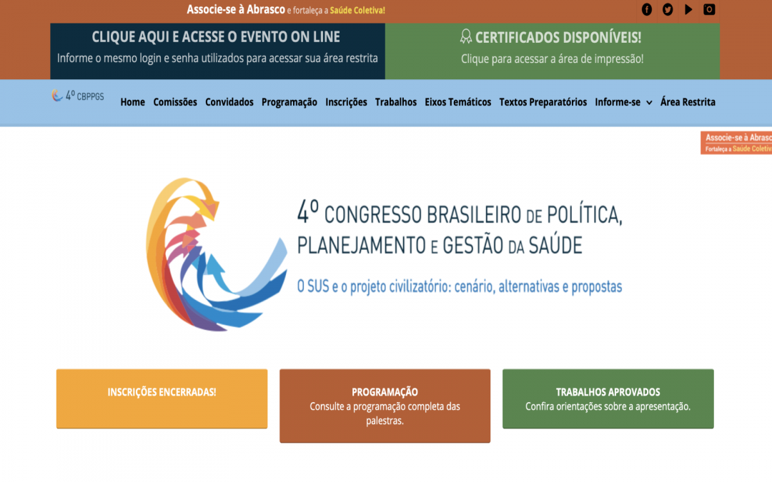 4e Congrès brésilien sur la politique, la planification et la gestion de la santé