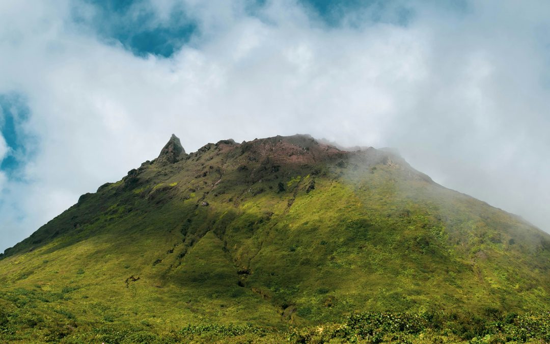 A breathtaking view on the bowels of a volcano